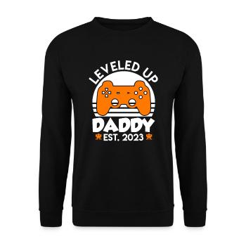 Papa 2023 nivelé à papa 2023 Papa - Sweat-shirt Unisexe - noir - Devant - Alina (178cm) & Michal (187cm)