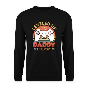 Papa 2023 nivelé à papa 2023 Papa - Sweat-shirt Unisexe - noir - Devant - Alina (178cm) & Michal (187cm)