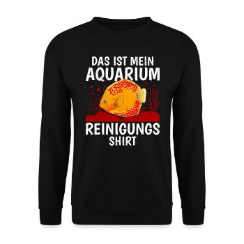 Aquarianer Spruch Aquarium Reinigung Shirt - Unisex Pullover - Schwarz - Vorne - Alina (178cm) & Michal (187cm)