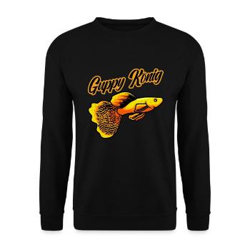 Guppy König Aquarium Fische Aquarianer - Unisex Pullover - Schwarz - Vorne - Alina (178cm) & Michal (187cm)