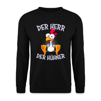 The Lord of Chickens Poultry Farmer Chickens - Unisex Sweatshirt - black - Front - Alina (178cm) & Michal (187cm)