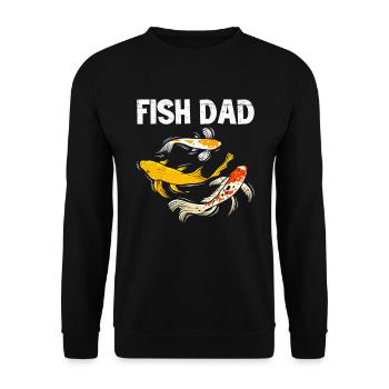 Poisson Papa Koi Carpe Koi Étang - Sweat-shirt Unisexe - noir - Devant - Alina (178cm) & Michal (187cm)