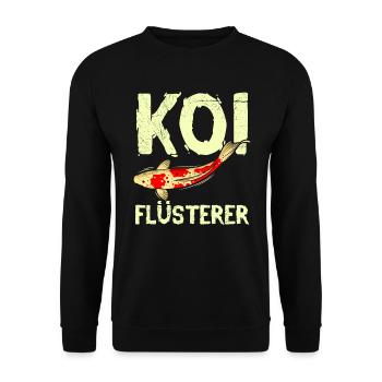 Koi Flüsterer Gartenteich Koi - Unisex Pullover - Schwarz - Vorne - Alina (178cm) & Michal (187cm)