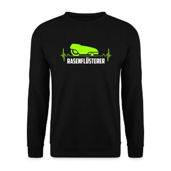 Rasenflüsterer Mähroboter - Unisex Pullover - Schwarz - Vorne - Alina (178cm) & Michal (187cm)