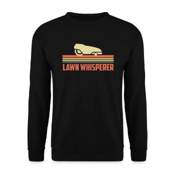 Rasen Flüsterer Mähroboter - Unisex Pullover - Schwarz - Vorne - Alina (178cm) & Michal (187cm)