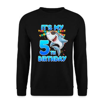 5 Jahre Junge 5. Geburtstag Sohn Neffe - Unisex Pullover - Schwarz - Vorne - Alina (178cm) & Michal (187cm)