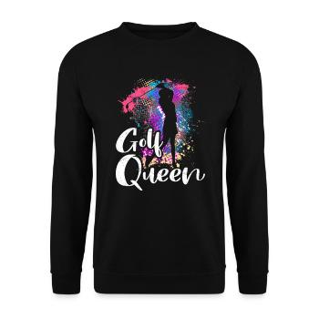 Golf Queen Golferin Golf Königin Golfer - Unisex Sweatshirt - black - Front - Alina (178cm) & Michal (187cm)