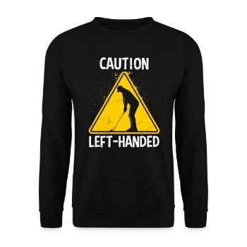Left-handed Golfer Left-handed Golfer Golfer - Unisex Sweatshirt - black - Front - Alina (178cm) & Michal (187cm)