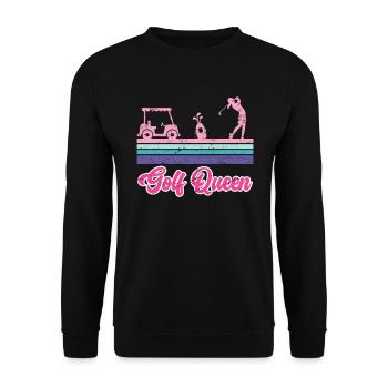 Golf Königin Golferin - Unisex Pullover - Schwarz - Vorne - Alina (178cm) & Michal (187cm)