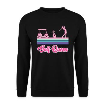 Golf Königin Golferin - Unisex Pullover - Schwarz - Vorne - Alina (178cm) & Michal (187cm)