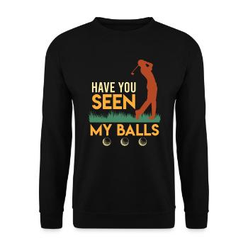 Have you seen my Balls Golfspieler Golfer - Unisex Sweatshirt - black - Front - Alina (178cm) & Michal (187cm)