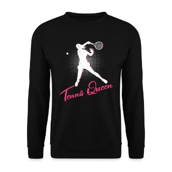 Tennis Königin Tennisspielerin Tennis Damen - Unisex Pullover - Schwarz - Vorne - Alina (178cm) & Michal (187cm)