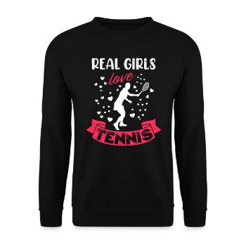 Les vraies filles adorent les femmes de tennis - Sweat-shirt Unisexe - noir - Devant - Alina (178cm) & Michal (187cm)