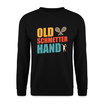 Vieux Schmetterhand Tennis Grand-père Tennis Papa - Sweat-shirt Unisexe - noir - Devant - Alina (178cm) & Michal (187cm)