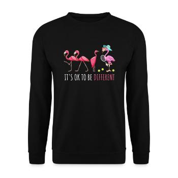 Tennis Damen Tennisspielerin Tennis Flamingo - Unisex Pullover - Schwarz - Vorne - Alina (178cm) & Michal (187cm)
