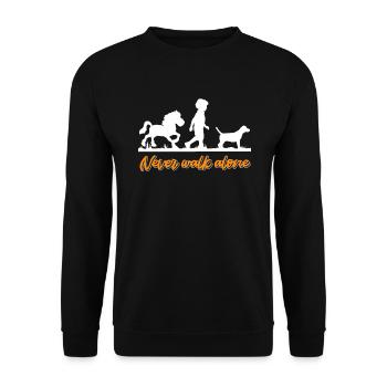 Pferd Hund Reiterin Pferde Mädchen - Unisex Pullover - Schwarz - Vorne - Alina (178cm) & Michal (187cm)