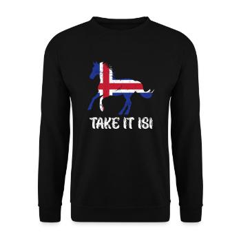 Take it Isi Icelandic Horse - Unisex Sweatshirt - black - Front - Alina (178cm) & Michal (187cm)