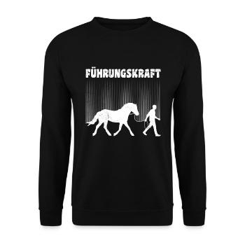 Pferde Führungskraft Reiter - Unisex Pullover - Schwarz - Vorne - Alina (178cm) & Michal (187cm)
