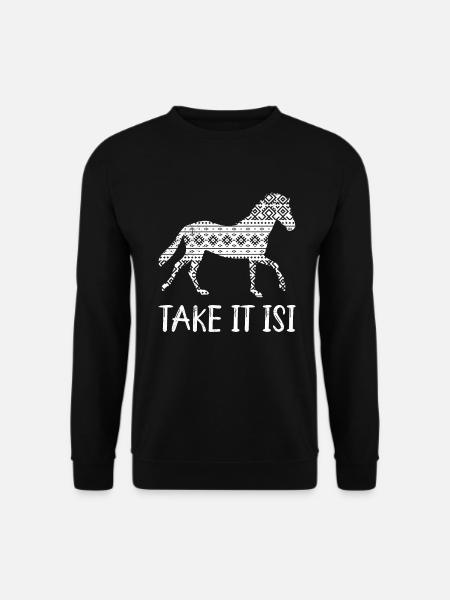 Take it Isi Isländer Pferd - Unisex Pullover - Schwarz
