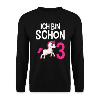 3 Jahre Mädchen 3. Geburtstag Mädchen - Unisex Pullover - Schwarz - Vorne - Alina (178cm) & Michal (187cm)