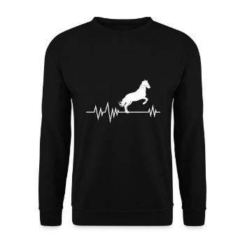 Rider Heartbeat Horse Girl Dressage - Unisex Sweatshirt - black - Front - Alina (178cm) & Michal (187cm)