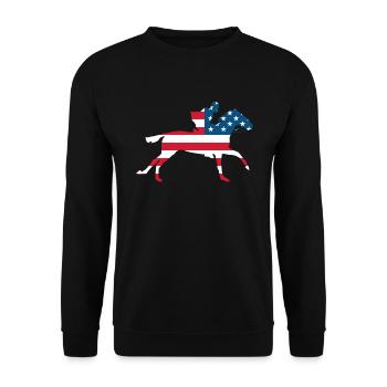 USA Rider Western Cowboy Rodeo - Sweat-shirt Unisexe - noir - Devant - Alina (178cm) & Michal (187cm)