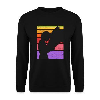 Cavalier Cheval Amour Chevaux Filles Sport équestre - Sweat-shirt Unisexe - noir - Devant - Alina (178cm) & Michal (187cm)