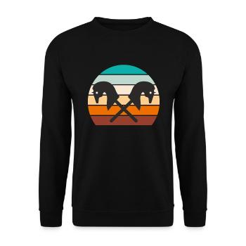 Hobby Horsing Stick Horse Rider Horses Fille - Sweat-shirt Unisexe - noir - Devant - Alina (178cm) & Michal (187cm)