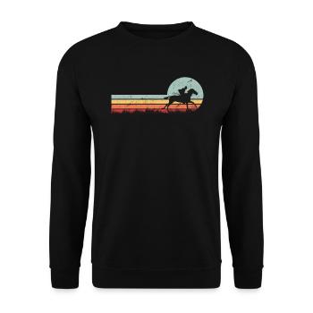 Horse Riding Rider Vintage - Sweat-shirt Unisexe - noir - Devant - Alina (178cm) & Michal (187cm)
