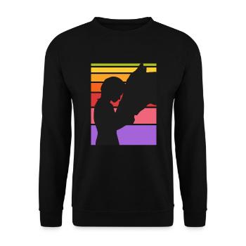 Cavalier Cheval Amour Chevaux Filles Sport équestre - Sweat-shirt Unisexe - noir - Devant - Alina (178cm) & Michal (187cm)
