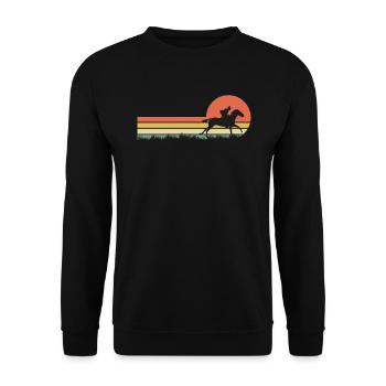 Horse Riding Rider Vintage - Sweat-shirt Unisexe - noir - Devant - Alina (178cm) & Michal (187cm)