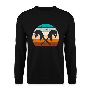 Hobby Horsing Stick Horse Rider Horses Fille - Sweat-shirt Unisexe - noir - Devant - Alina (178cm) & Michal (187cm)