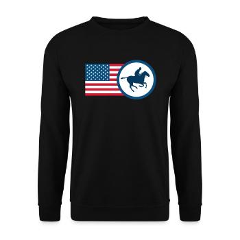USA Equestrian Horseback Riding USA Rider - Unisex Sweatshirt - black - Front - Alina (178cm) & Michal (187cm)