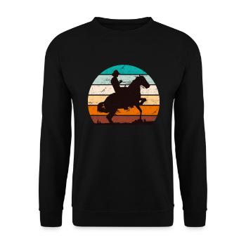 Chevaux Western Cowboy Rider - Sweat-shirt Unisexe - noir - Devant - Alina (178cm) & Michal (187cm)