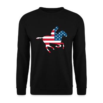 USA Rider Western Cowboy Rodeo - Sweat-shirt Unisexe - noir - Devant - Alina (178cm) & Michal (187cm)