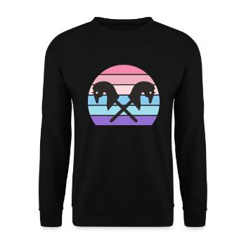Hobby Horsing Stick Horse Rider Horses Fille - Sweat-shirt Unisexe - noir - Devant - Alina (178cm) & Michal (187cm)