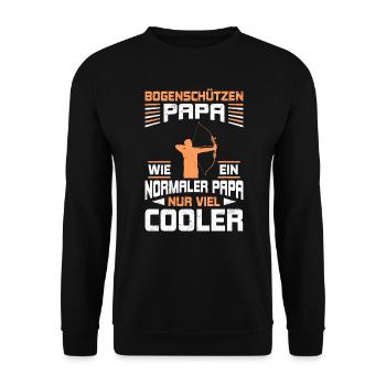 Bogenschützen Papa Vater - Unisex Pullover - Schwarz - Vorne - Alina (178cm) & Michal (187cm)
