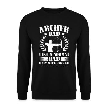 Cool Archer Papa Archery - Unisex Sweatshirt - black - Front - Alina (178cm) & Michal (187cm)