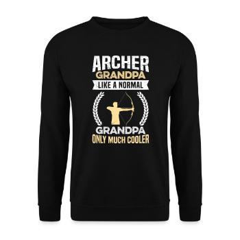 Archer Grandpa - Unisex Sweatshirt - black - Front - Alina (178cm) & Michal (187cm)
