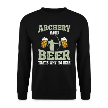 Bogenschießen und Bier Männer - Unisex Pullover - Schwarz - Vorne - Alina (178cm) & Michal (187cm)