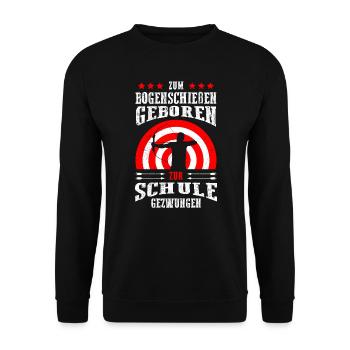 Kinder Bogenschießen Sohn Tochter - Unisex Pullover - Schwarz - Vorne - Alina (178cm) & Michal (187cm)