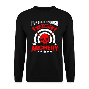 Je vais archer de tir à l’arc - Sweat-shirt Unisexe - noir - Devant - Alina (178cm) & Michal (187cm)