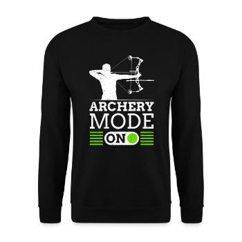Archery Mode On Archery Compound Bow - Unisex Sweatshirt - black - Front - Alina (178cm) & Michal (187cm)