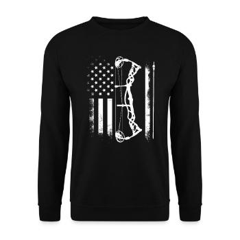 USA Tir à l’arc US Flag Archer - Sweat-shirt Unisexe - noir - Devant - Alina (178cm) & Michal (187cm)