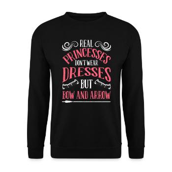 Princesse avec arc et flèche archer - Sweat-shirt Unisexe - noir - Devant - Alina (178cm) & Michal (187cm)