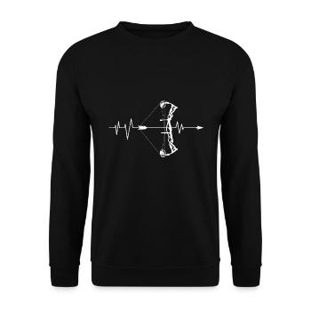 Archer Compound Bow Heartbeat ECG - Unisex Sweatshirt - black - Front - Alina (178cm) & Michal (187cm)