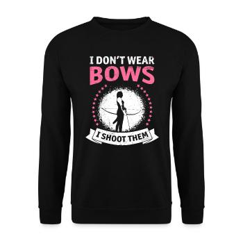 I don't wear Bow i shoot them women - Unisex Sweatshirt - black - Front - Alina (178cm) & Michal (187cm)