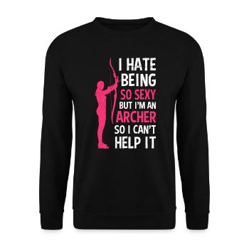 Sexy Archer Archery Dames - Sweat-shirt Unisexe - noir - Devant - Alina (178cm) & Michal (187cm)