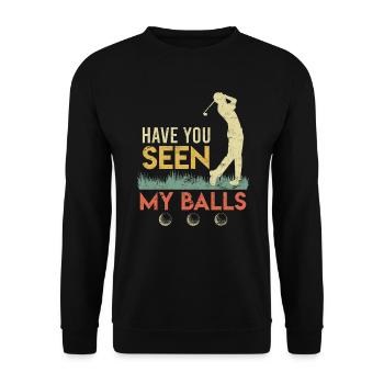 Have you seen my Balls Golfspieler Golfer - Unisex Sweatshirt - black - Front - Alina (178cm) & Michal (187cm)