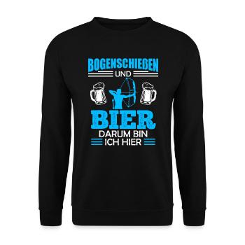 Bogenschießen und Bier Männer - Unisex Pullover - Schwarz - Vorne - Alina (178cm) & Michal (187cm)